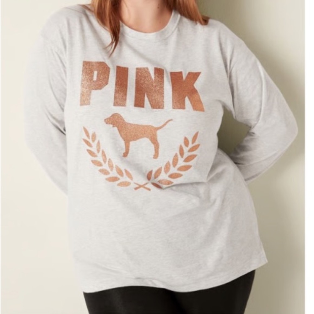 VS PINK GOLD LOGO FOIL JOGGER SET!